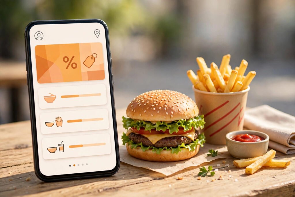 McDonald's app on a smartphone showing deals and vouchers